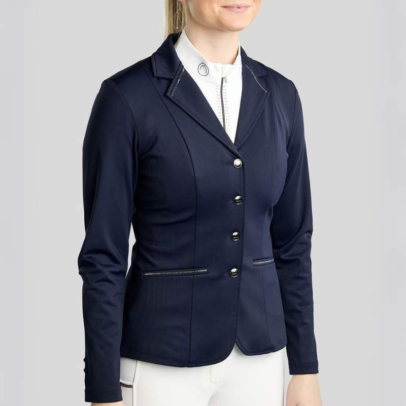 Competition Jacket MoKira Softshell Gun Metal Crystals Navy Blue