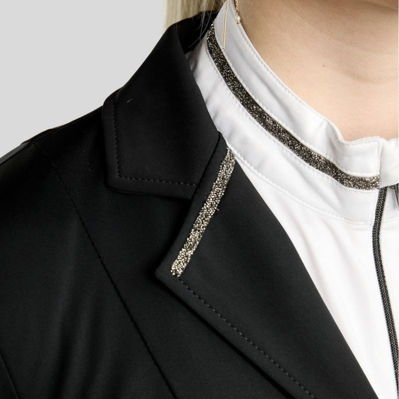 Competition Jacket MoKelly Softshell Gun Metal Crystals Black