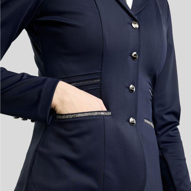 Competition Jacket MoKelly Softshell Gun Metal Crystals Navy Blue