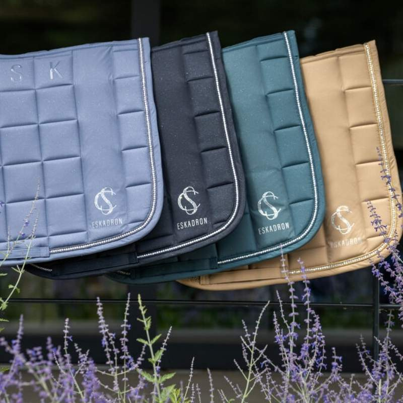 Dressage Saddle Pad Biq Square Sparkle Classic Sports Green