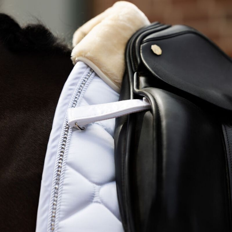 Dressage Saddle Pad Satin Crystal White