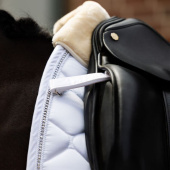 Dressage Saddle Pad Satin Crystal White Dressage Saddle Pad Satin Crystal White