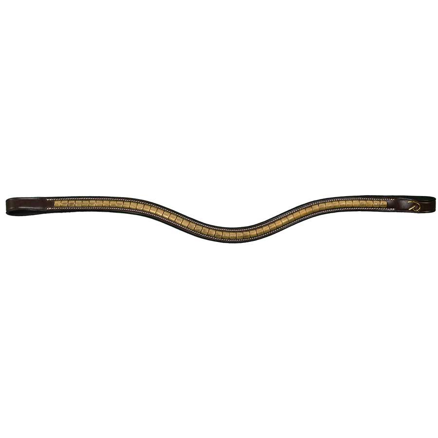 V-shaped Browband Brass Clincher Dyon Collection Brown