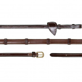Rubber Reins with Stops 13mm DC Brown