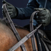 Rubber Reins with Stops 13mm Dyon Collection Black Rubber Reins with Stops 13mm Dyon Collection Black