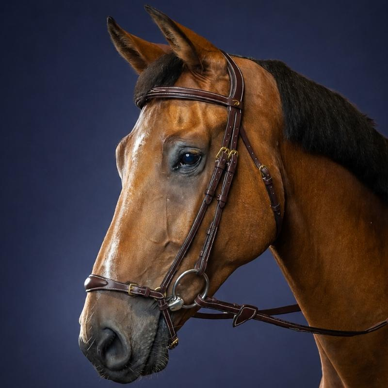 Adjustable Drop Noseband Bridle Dyon Collection Brown