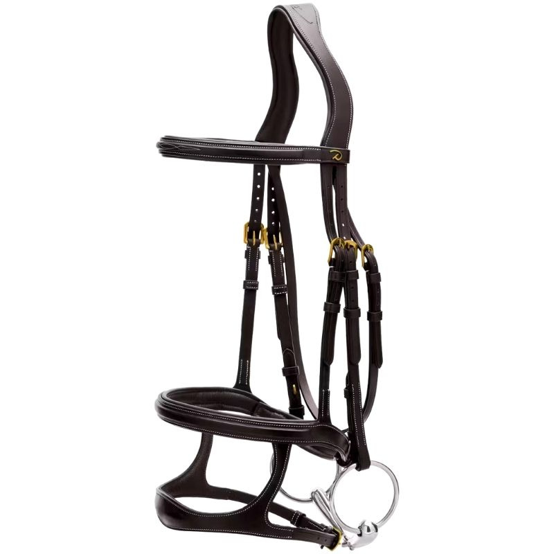 Double Noseband Bridle Dyon Collection Black