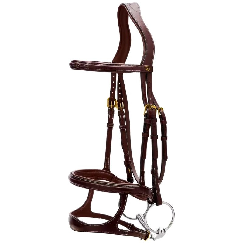 Double Noseband Bridle Dyon Collection Brown