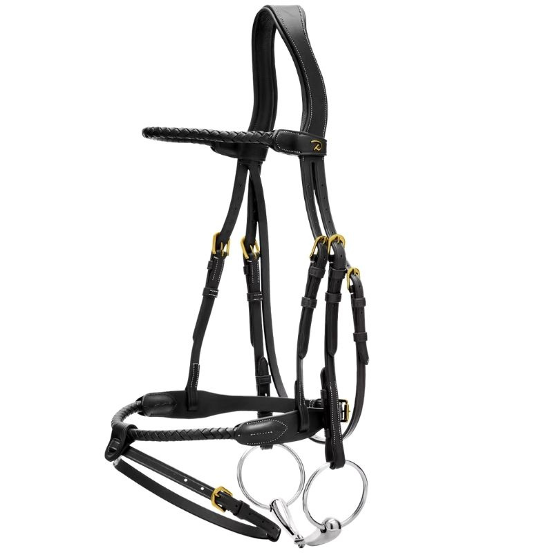 Flash Noseband Bridle Braided Dyon Collection Black