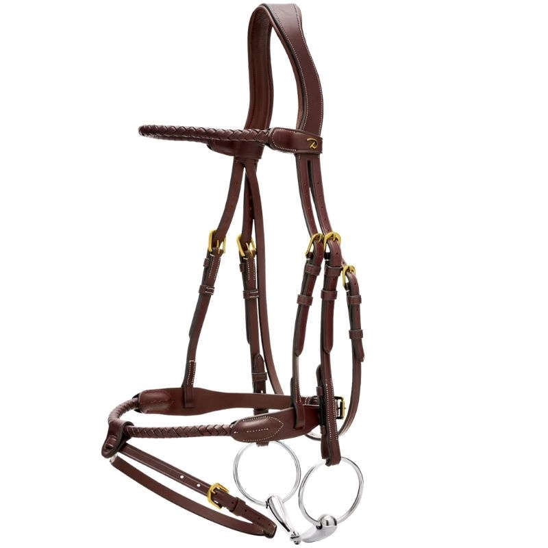 Flash Noseband Bridle Braided Dyon Collection Brown