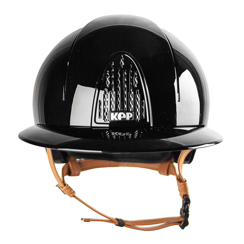 Riding Helmet Cromo Smart Polo Polish Beige Chinstrap Black