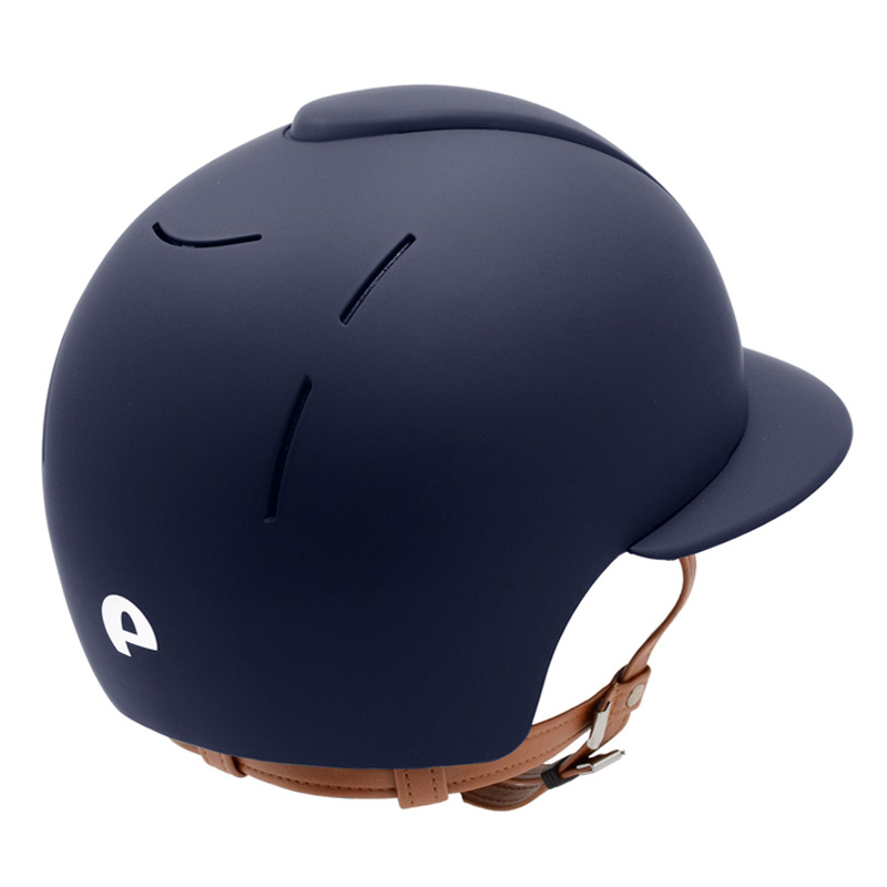 Riding Helmet Cromo Smart Polo Matt Beige Chinstrap Navy Blue