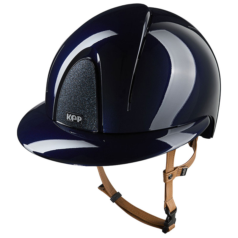 Riding Helmet Smart Nova Metal Polish Polo Star Beige Strap Navy/Navy