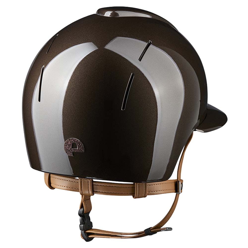 Riding Helmet Smart Nova Metal Polish Polo Star Beige Strap Brown/Brown