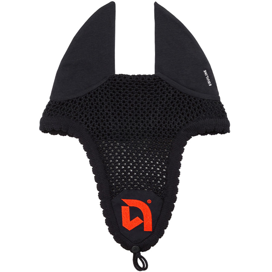 Long Ear Bonnet Loop Team Equinest Black/Red