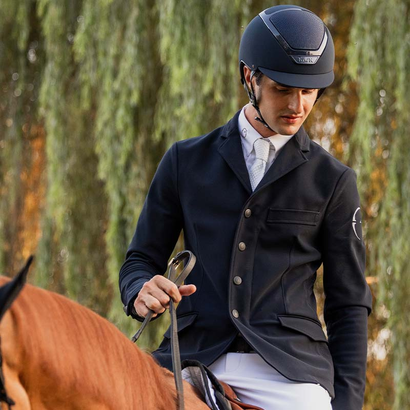 Riding Helmet Dogma Chrome Navy Blue