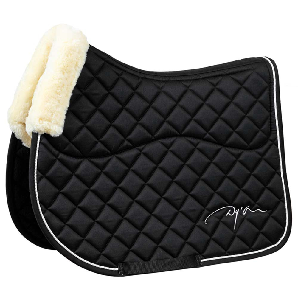 Saddle Pad Skin Friendly Vegan Sheepskin Black