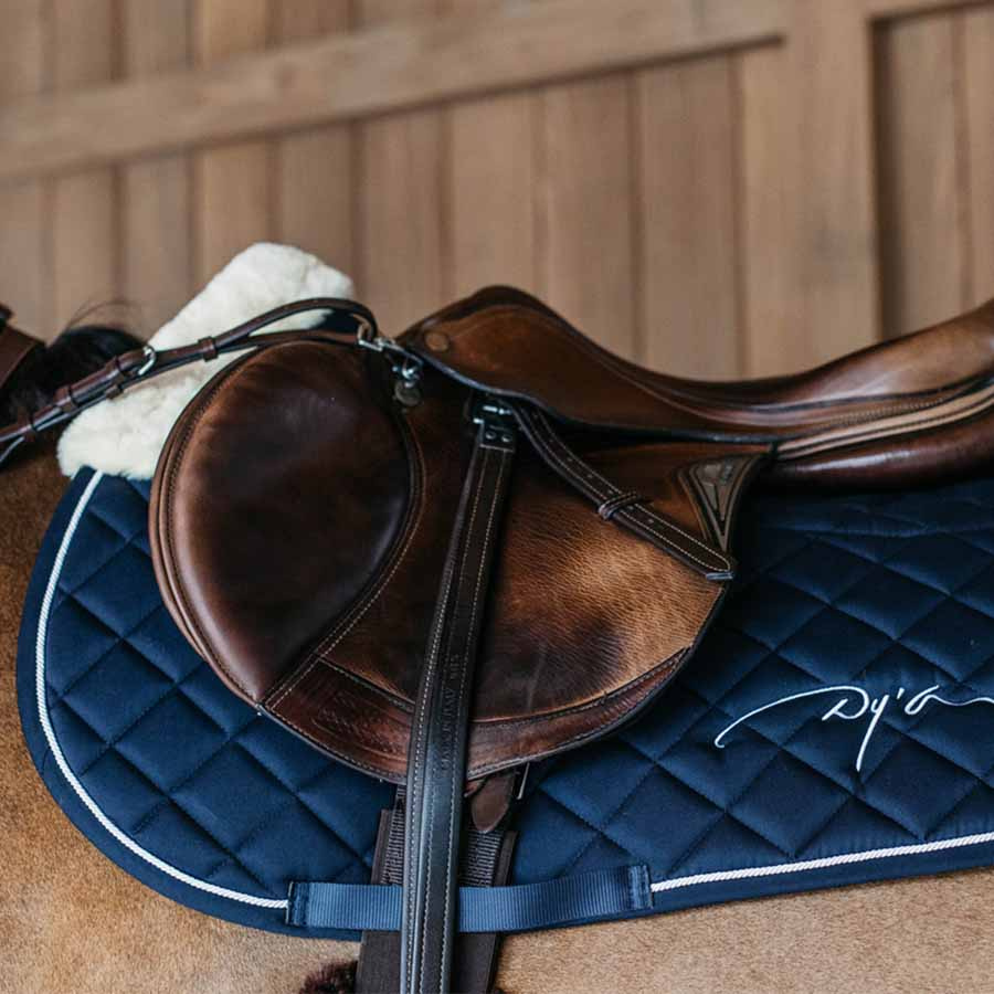 Saddle Pad Skin Friendly Vegan Sheepskin Navy Blue