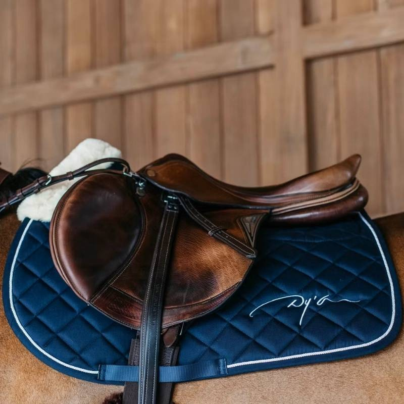 Saddle Pad Skin Friendly Vegan Sheepskin Navy Blue