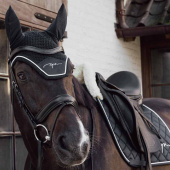 Dressage Saddle Pad Skin Friendly Vegan Sheepskin Black Dressage Saddle Pad Skin Friendly Vegan Sheepskin Black