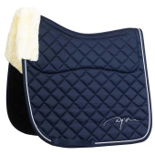Dressage Saddle Pad Skin Friendly Vegan Sheepskin Navy Blue Dressage Saddle Pad Skin Friendly Vegan Sheepskin Navy Blue