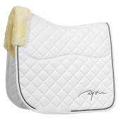 Dressage Saddle Pad Skin Friendly Vegan Sheepskin White Dressage Saddle Pad Skin Friendly Vegan Sheepskin White