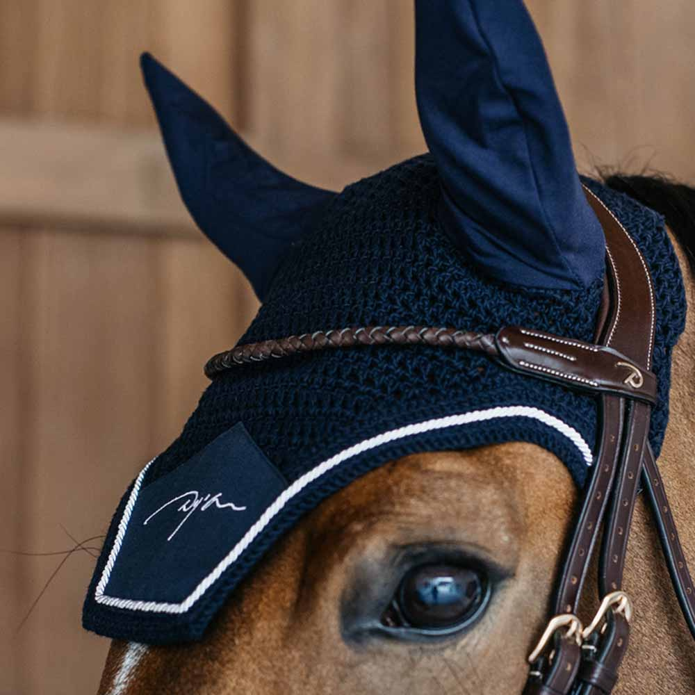 Ear Bonnet Diamond Navy Blue