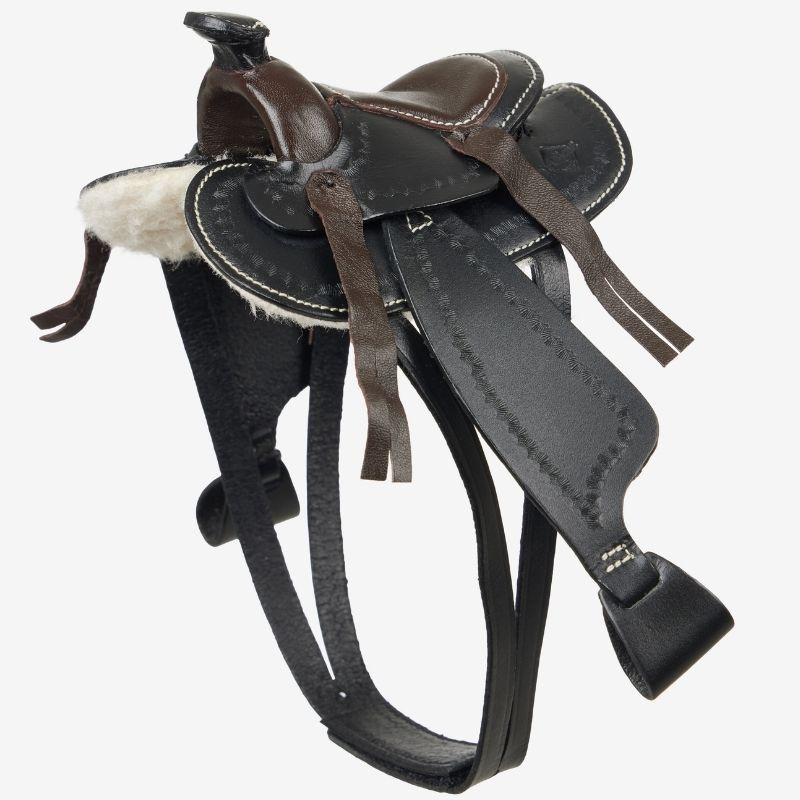 Western Saddle Toy Pony Black