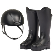 Riding Helmet & Tall Boots Toy Rider Black Riding Helmet & Tall Boots Toy Rider Black