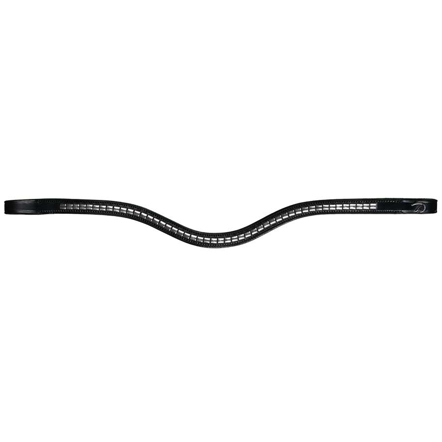 V-shaped Browband Silver Clincher New English Collection Black 