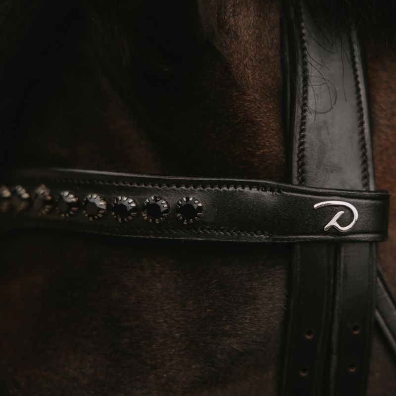 Browband V-shaped Black Swarovski New English Collection Black