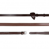 Rubber Reins with Stops 13mm NE Brown Full
