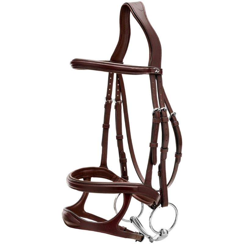 Double Noseband Bridle New English Collection Brown