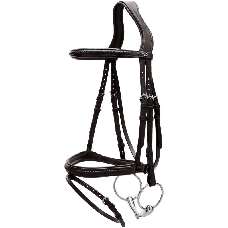 Flash Noseband Bridle Plaited New English Collection Black