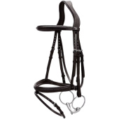 Flash Noseband Bridle Plaited New English Collection Black Flash Noseband Bridle Plaited New English Collection Black