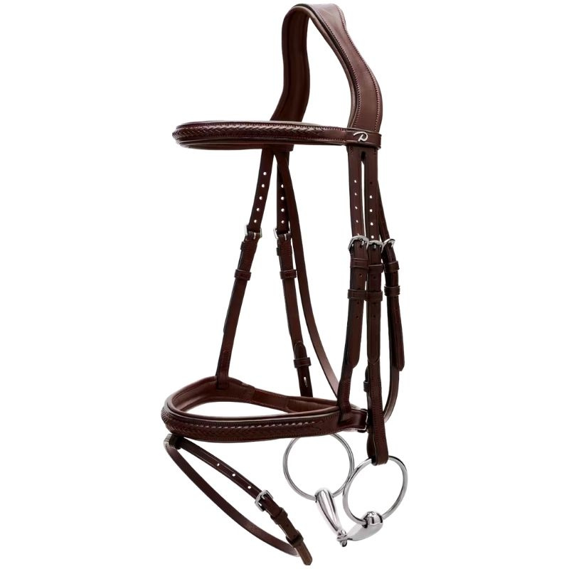 Flash Noseband Bridle Plaited New English Collection Brown