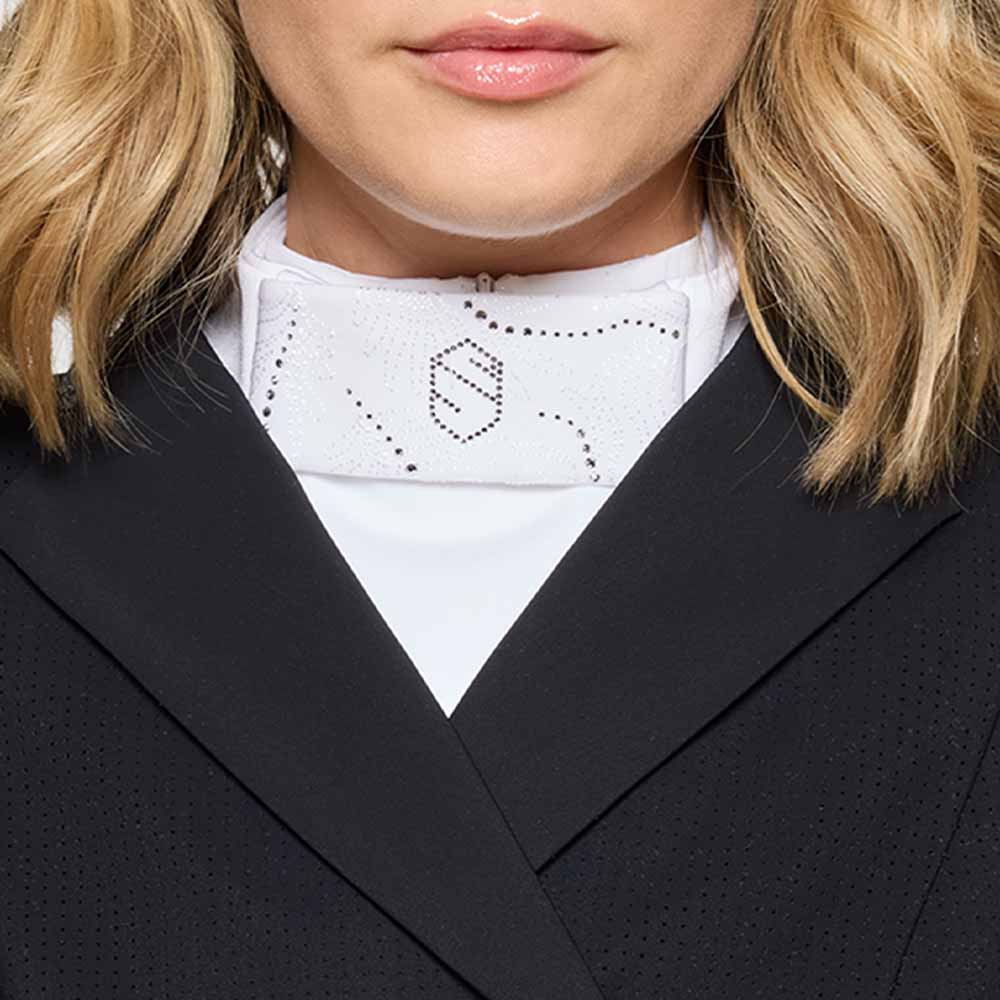 Stock Tie Crystal Leaf Frena White/Light Chrome