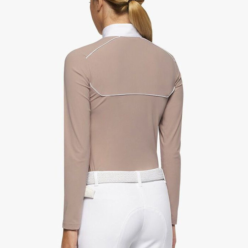 Competition Top Jr Team Daytona Jersey Zip Polo Beige