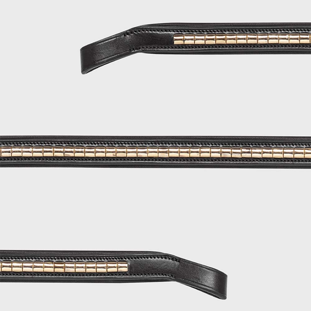 Browband Klinker Black/Gold