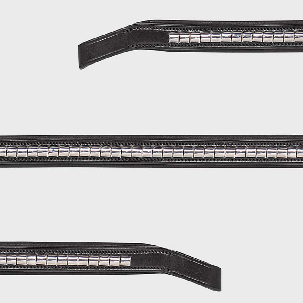 Browband Klinker Black/Silver
