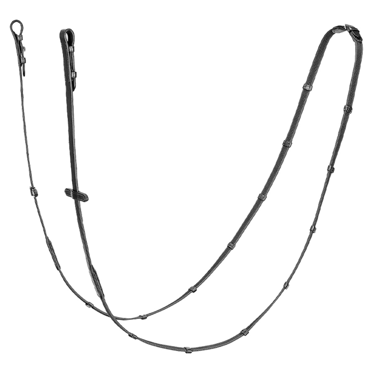 Anti-Slip Leather/Rubber Reins Black