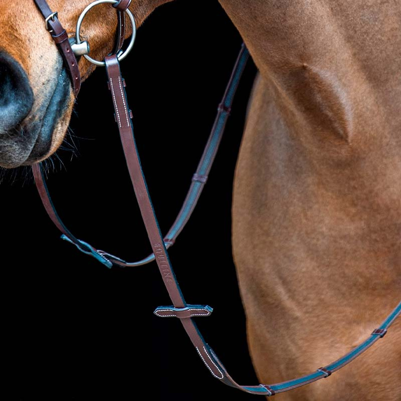 Anti-Slip Leather/Rubber Reins Brown