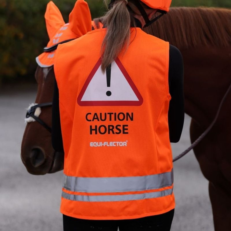 Reflective Vest Caution Horse Orange