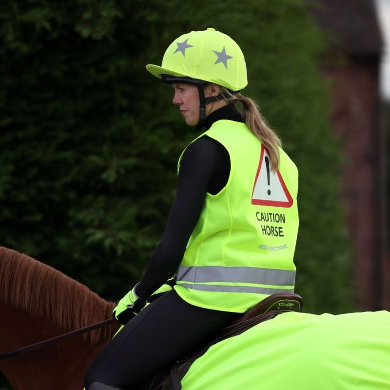 Reflective Vest Caution Horse Yellow
