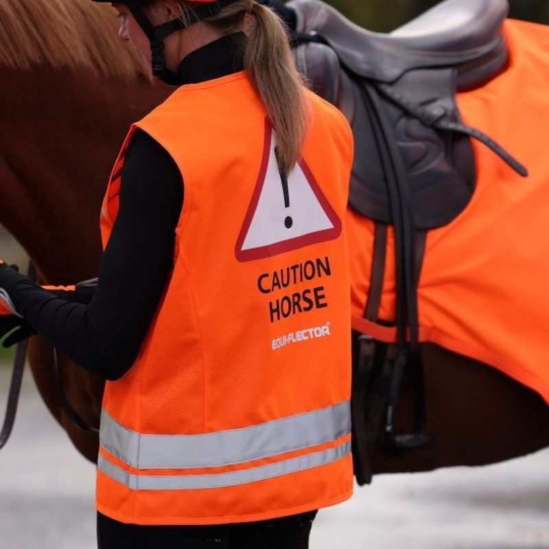 Reflective Vest Kids/Junior Caution Horse Orange