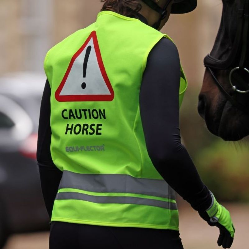 Reflective Vest Kids/Junior Caution Horse Yellow