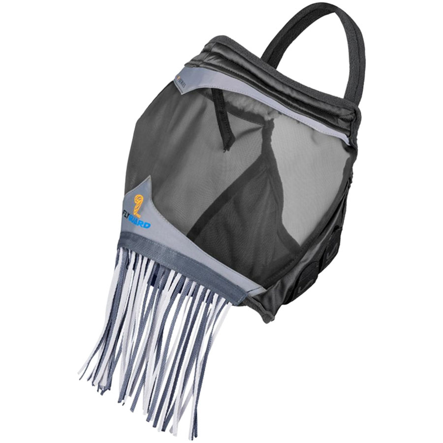 Fly Mask Fine Mesh without Ears with Nose Fringe Black