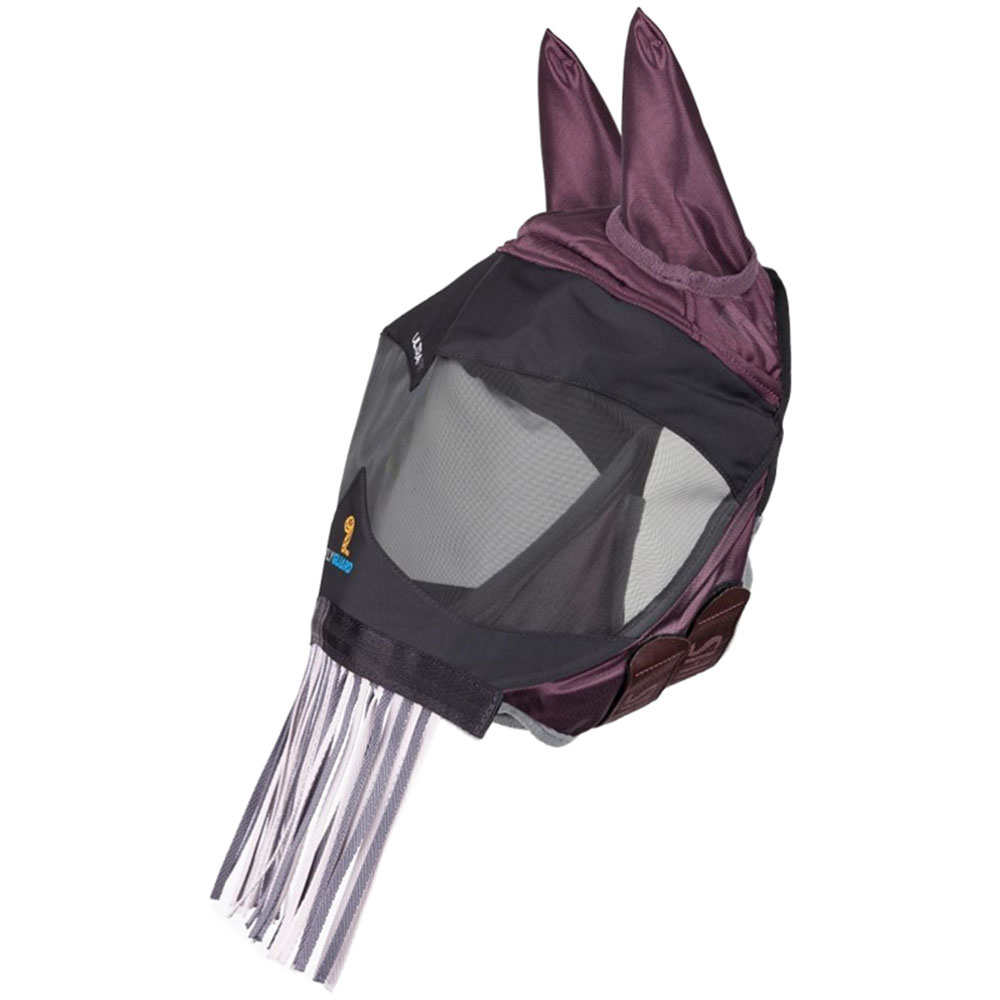 Fly Mask Deluxe with Ears & Nose Fringe Bordeaux
