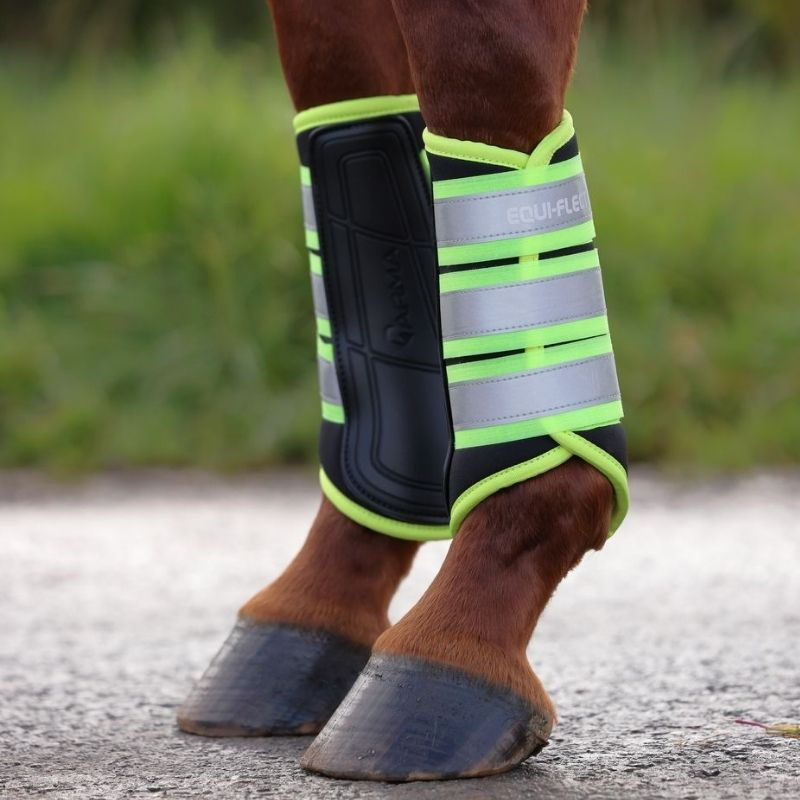 Brushing Boots Equi-Flector Black/Yellow
