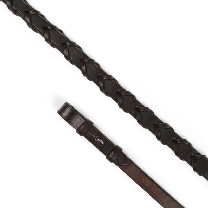Braided Leather Reins Gara Brown Full